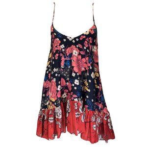 BIYAN BLACK / RED MULTI FLORAL PRINTED SILK TOP